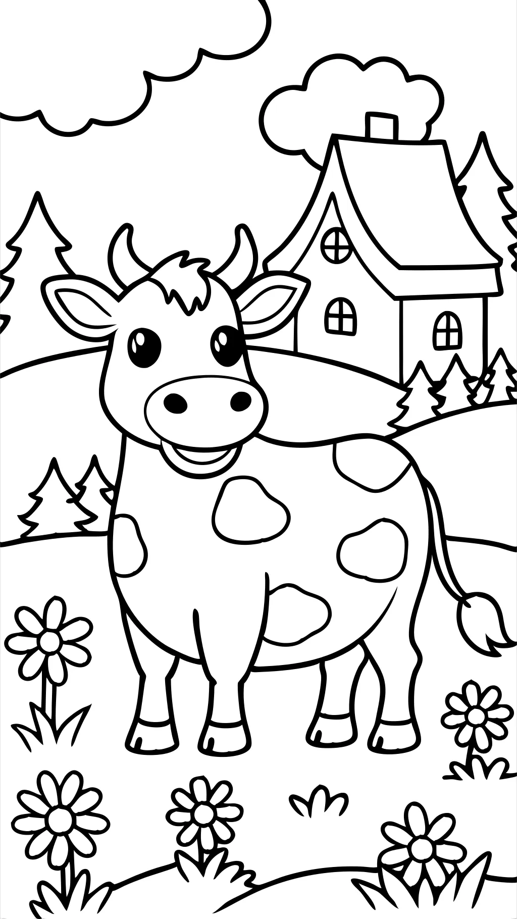 coloring page of cow